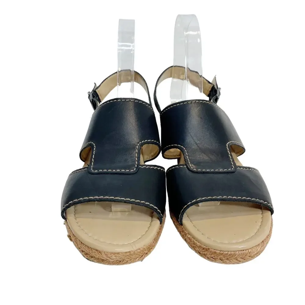 Naturalizer Womens Size 9.5 Reese Leather Espradrille Sandals Open Toe Slingback